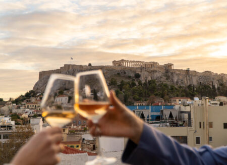 Athens rooftop campaign luxury lifestyle branding Acropolis view