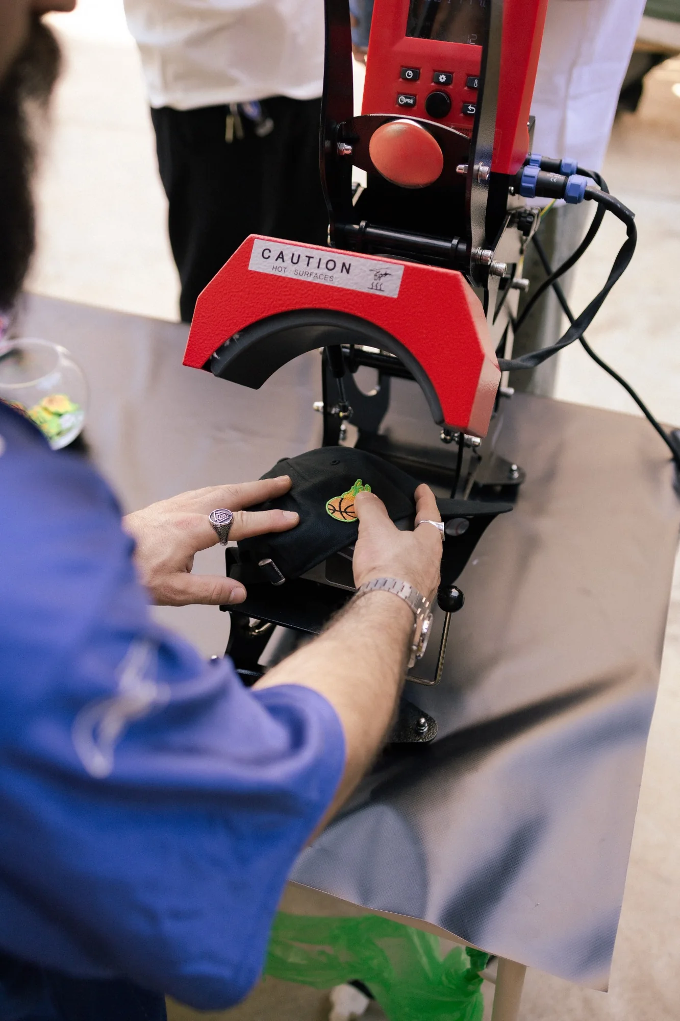 Heat press customisation station